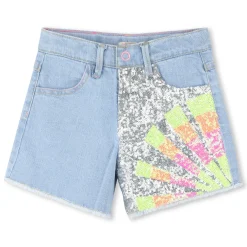 Adjustable denim shorts