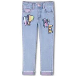 Adjustable jeans with sequins