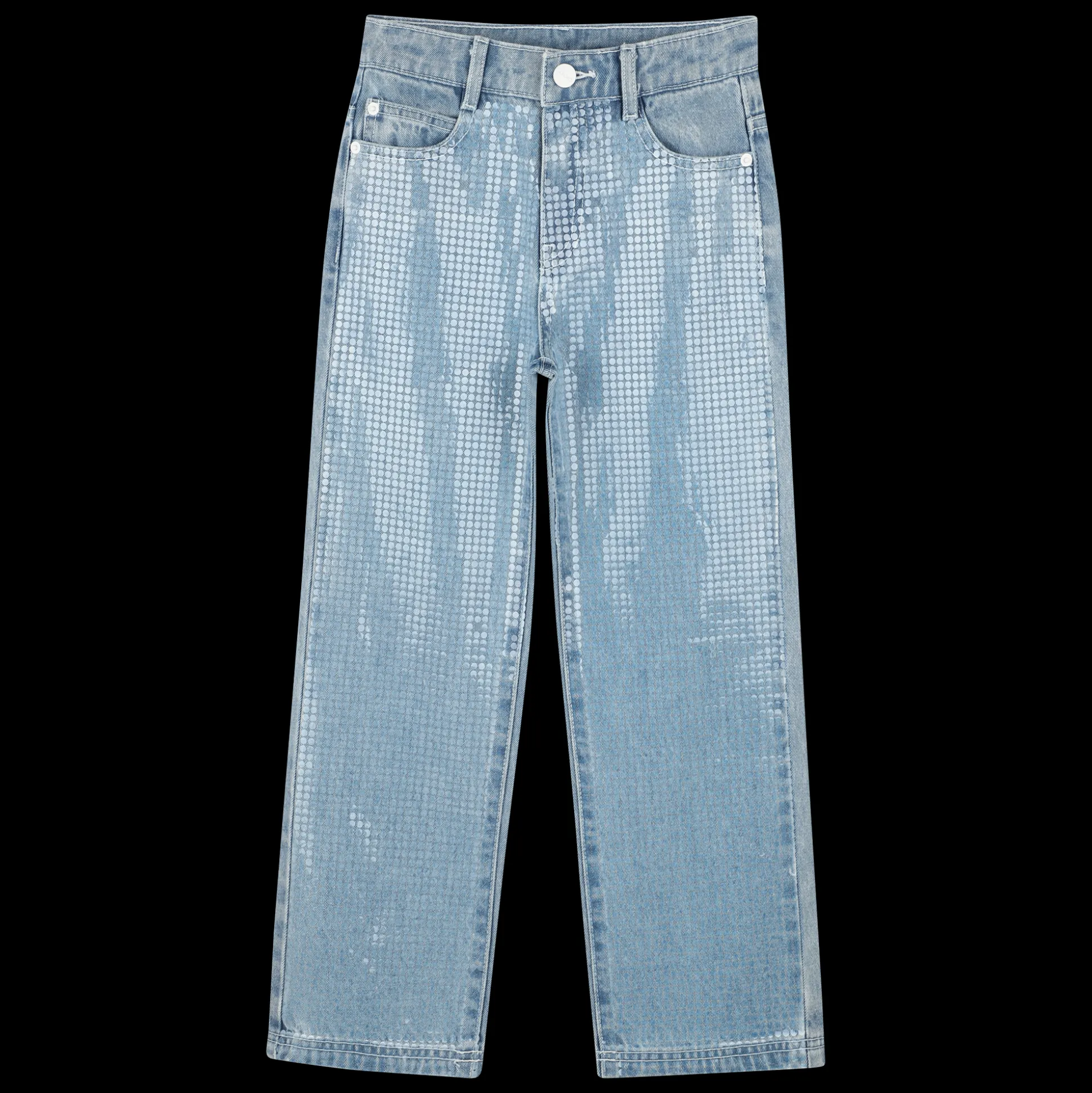 Adjustable sequin jeans