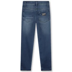Adjustable-waist fitted jeans