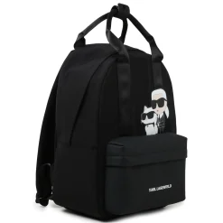 Backpack with decorative badge