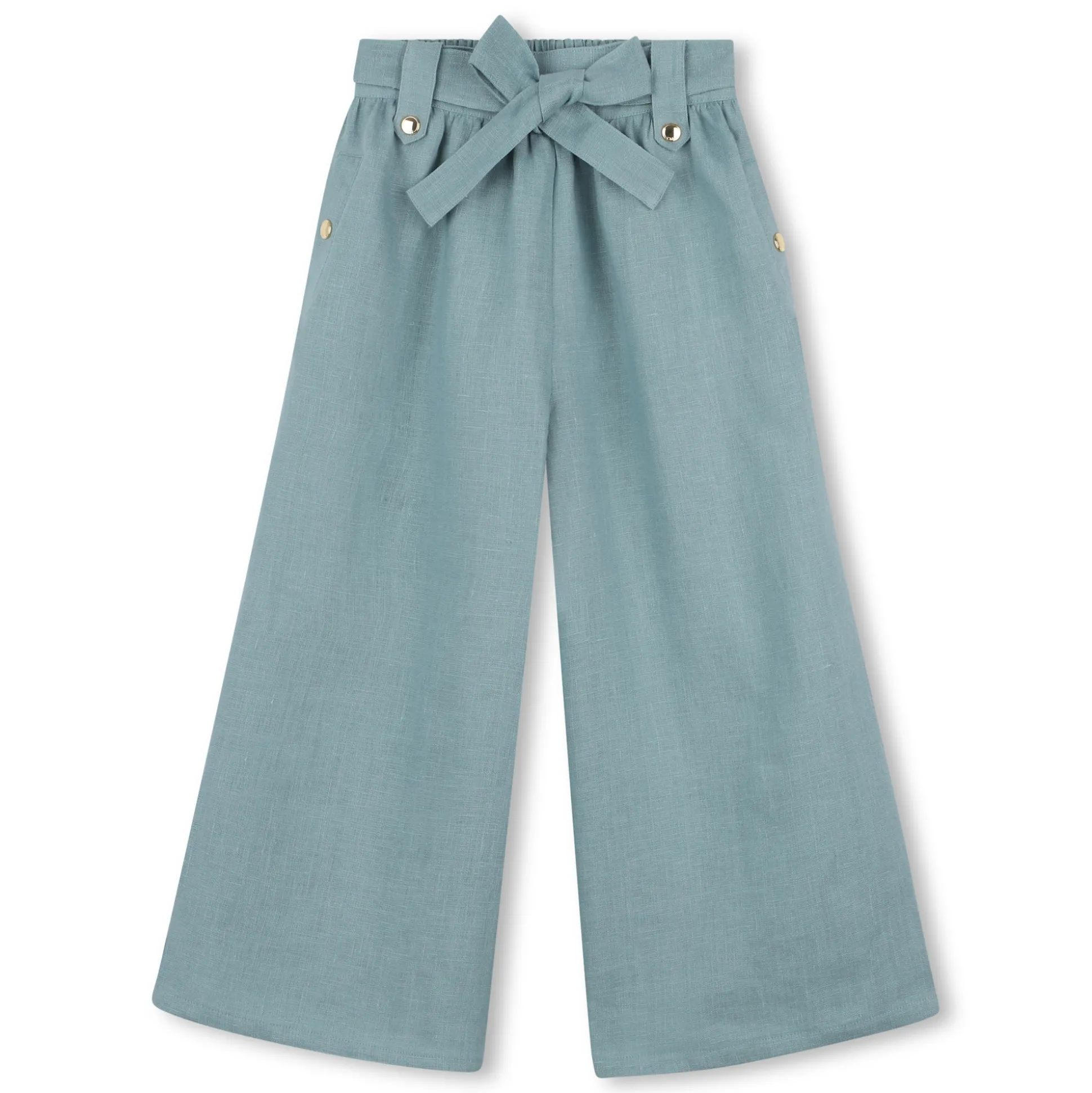Belted linen trousers