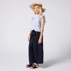 Belted linen trousers