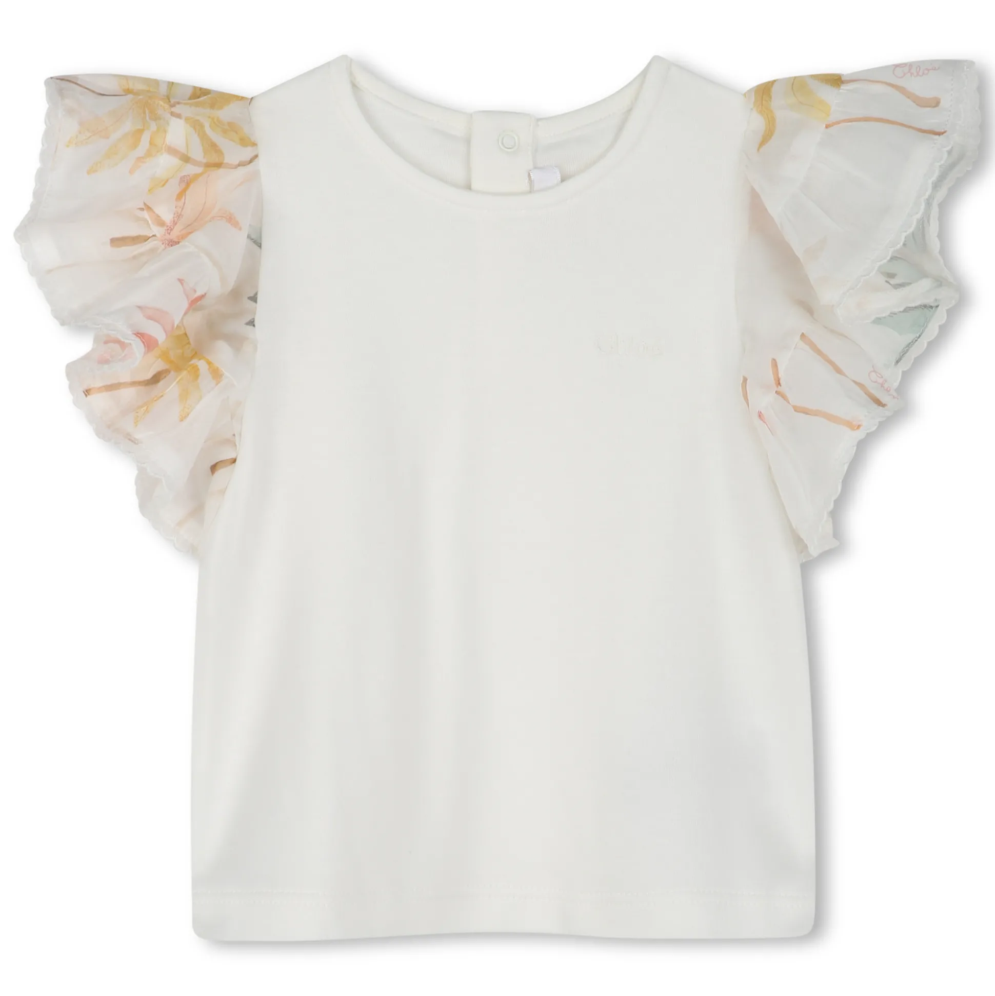 Bimaterial cotton T-shirt