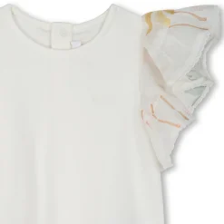 Bimaterial cotton T-shirt