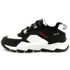 Bi-material lace-up trainers