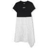 Bi-material party dress