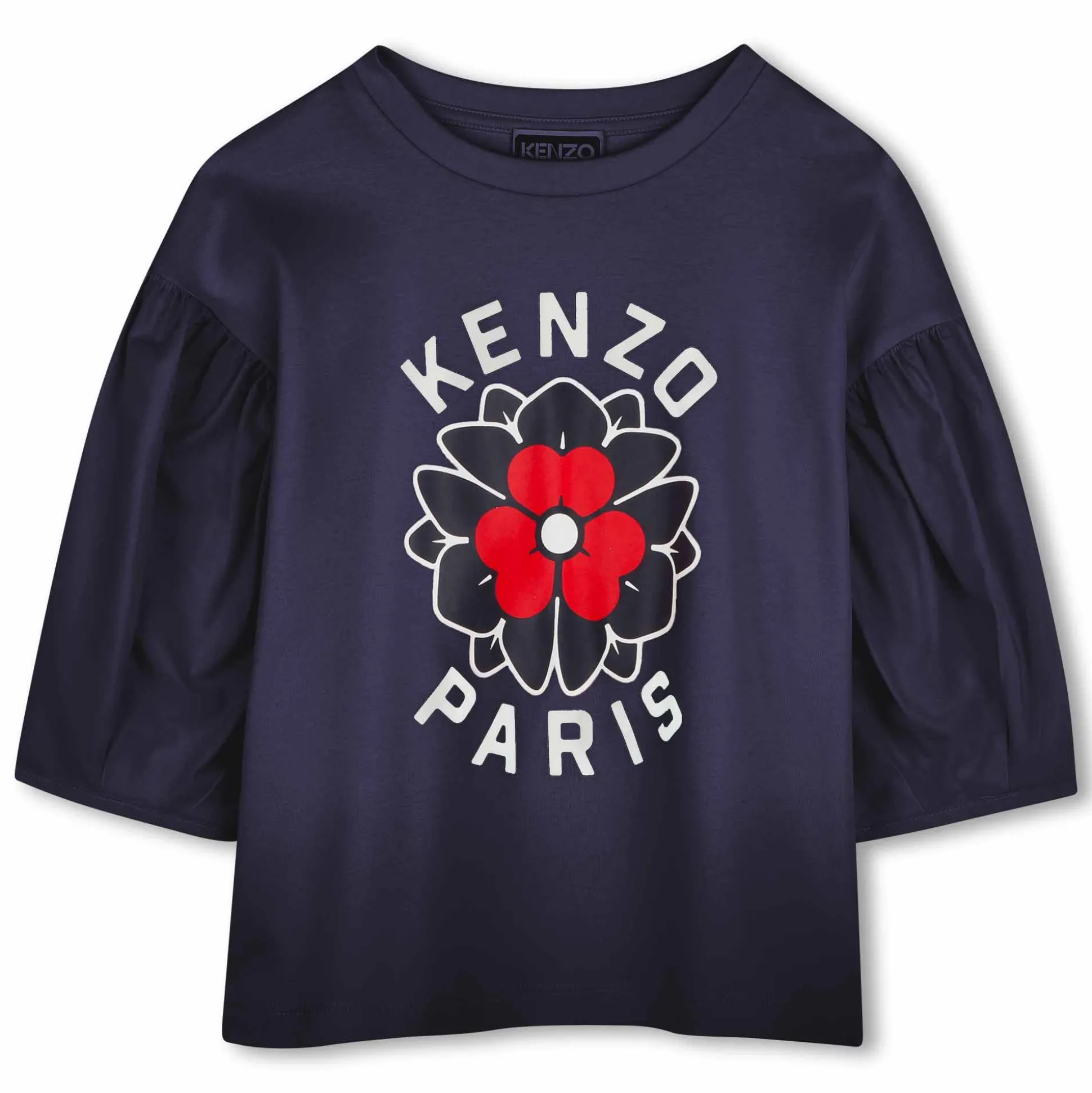 Bi-material T-shirt with print