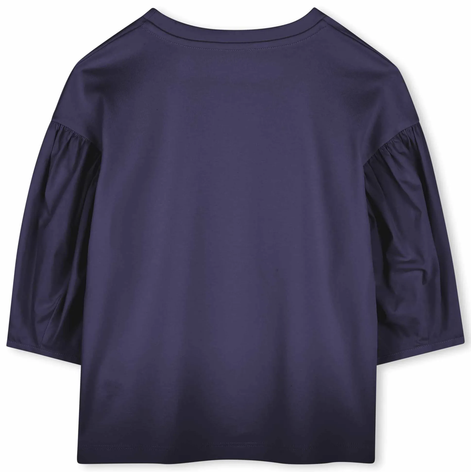Bi-material T-shirt with print