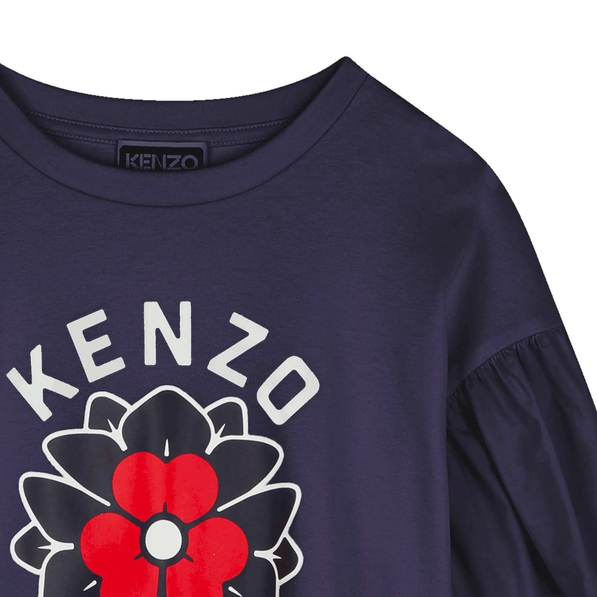 Bi-material T-shirt with print