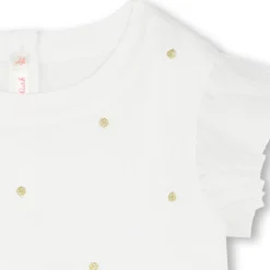Blouse with tulle and sequins