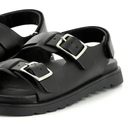 Buckled leather sandals
