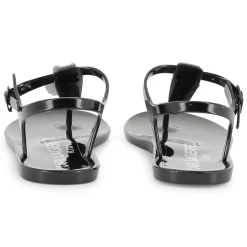 Buckled sandals with badge