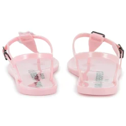 Buckled sandals with badge