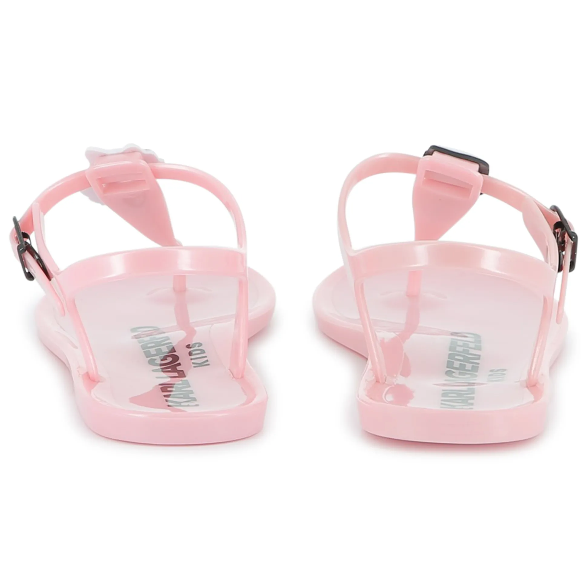 Buckled sandals with badge