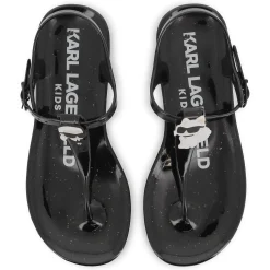 Buckled sandals with badge