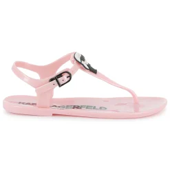 Buckled sandals with badge