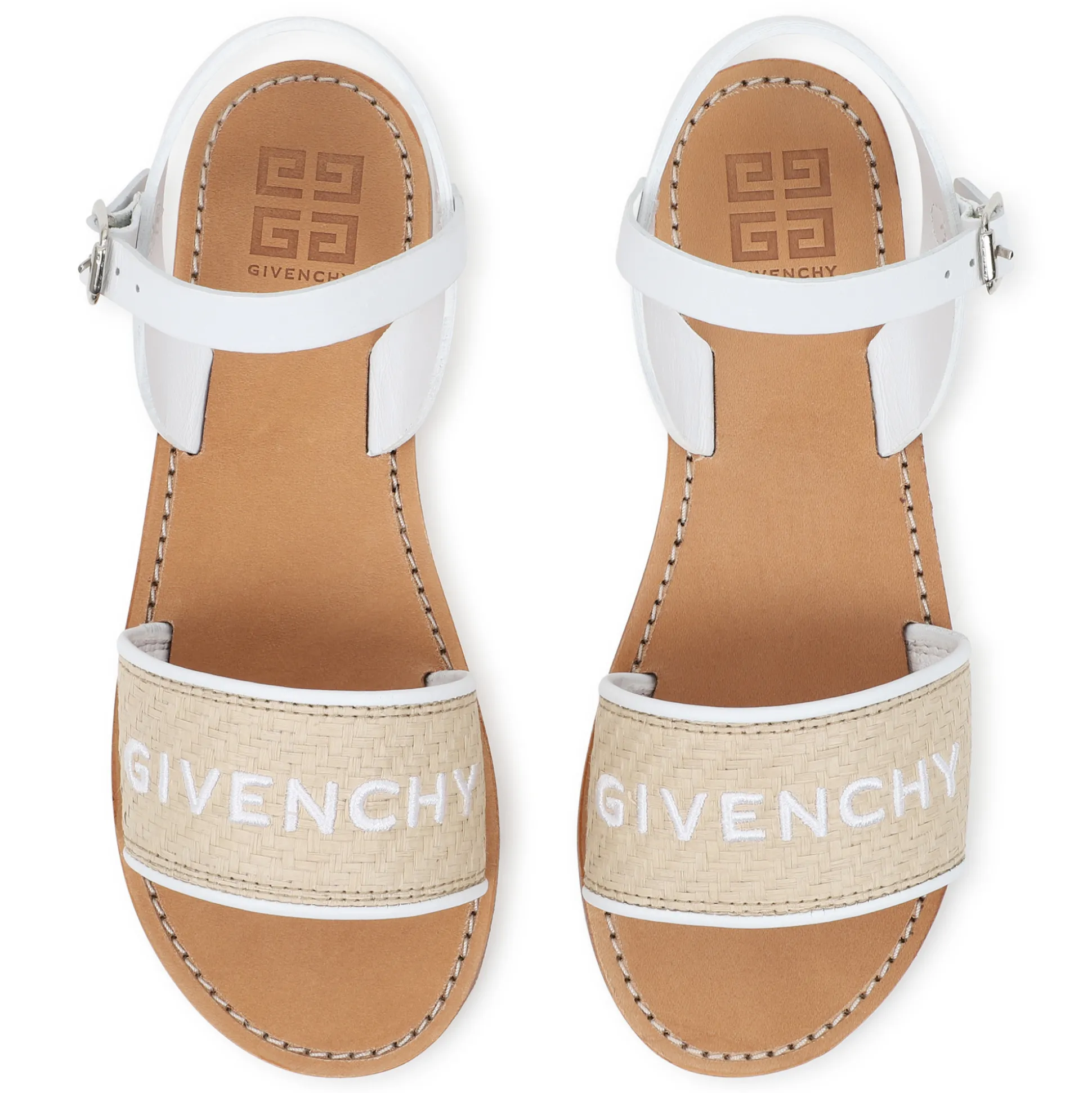 Buckled sandals with leather