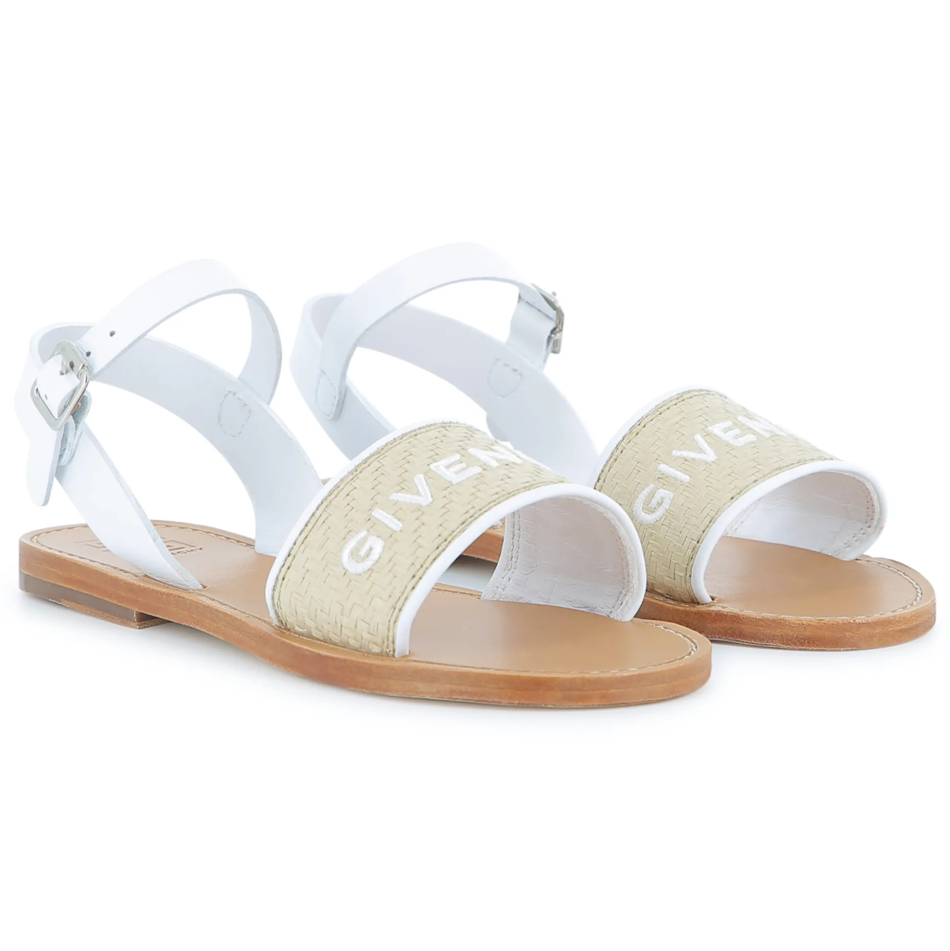 Buckled sandals with leather