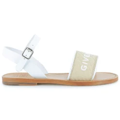Buckled sandals with leather