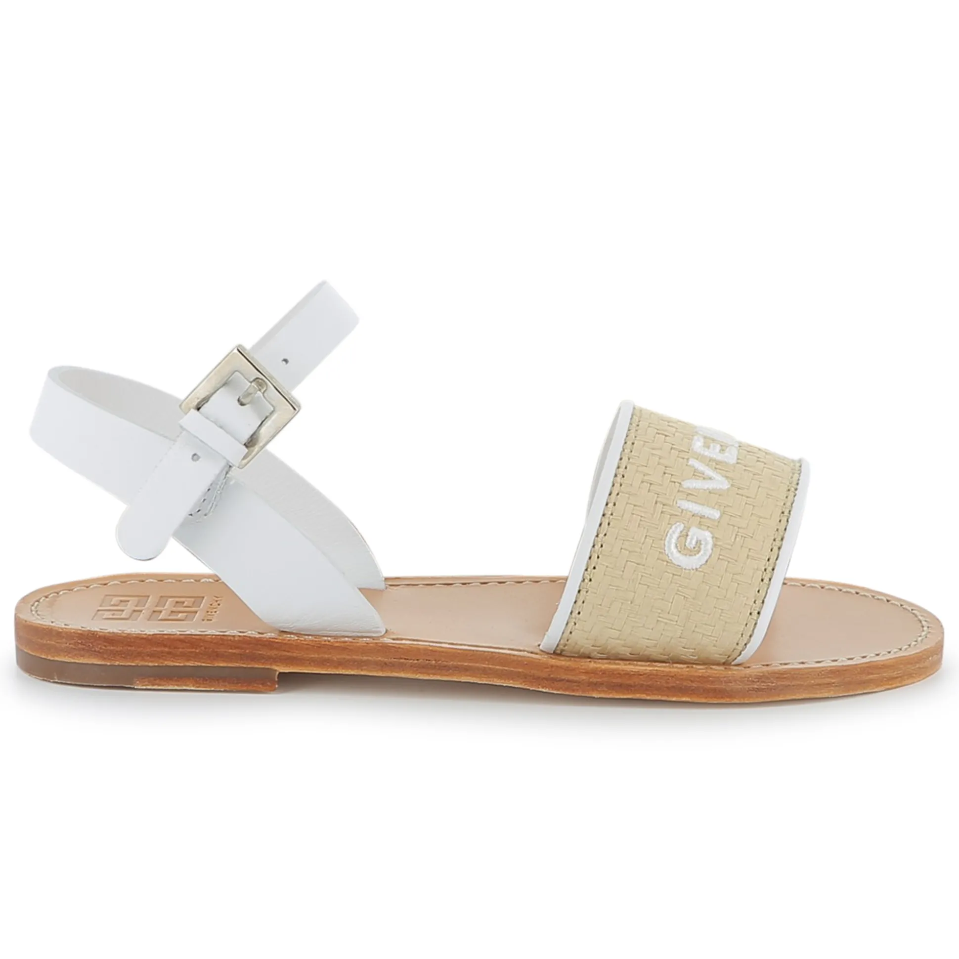 Buckled sandals with leather