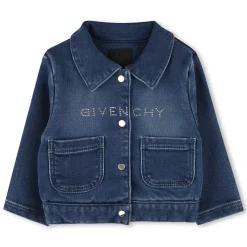 Buttoned fleece denim jacket