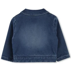 Buttoned fleece denim jacket