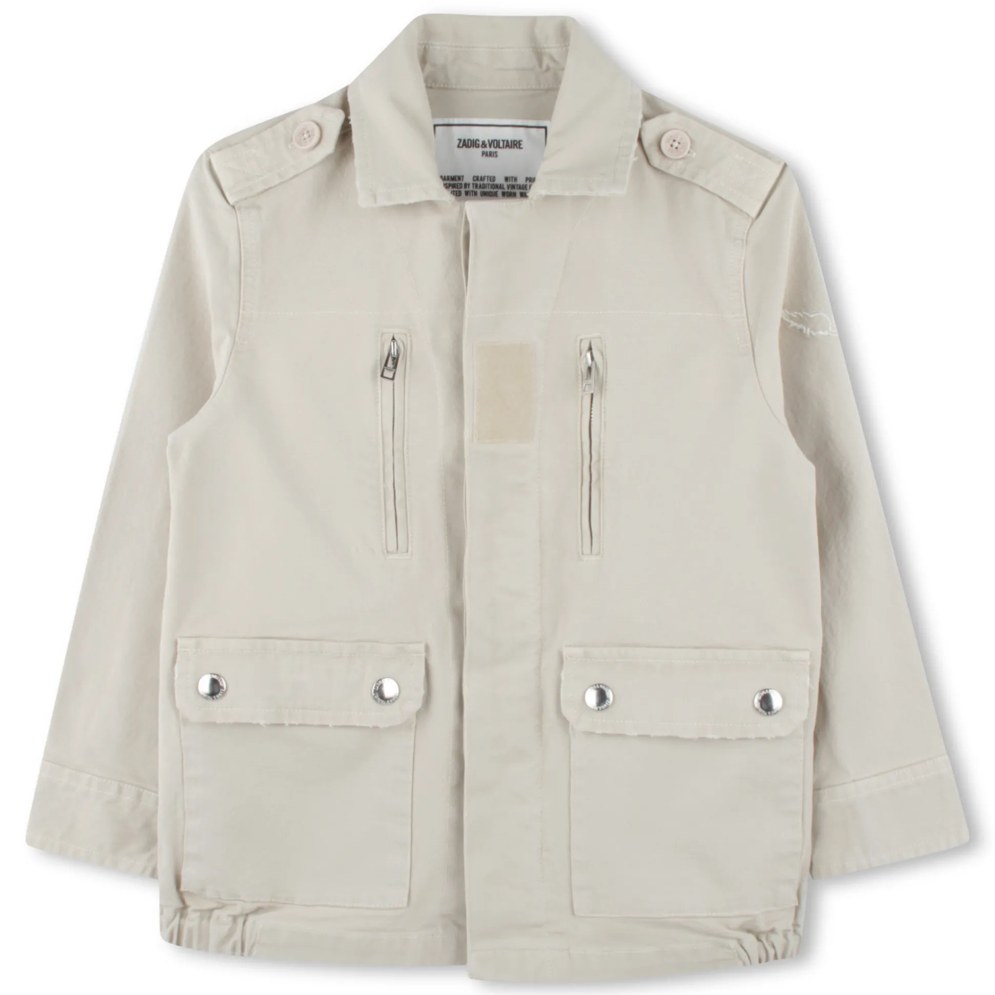 Buttoned military-style jacket