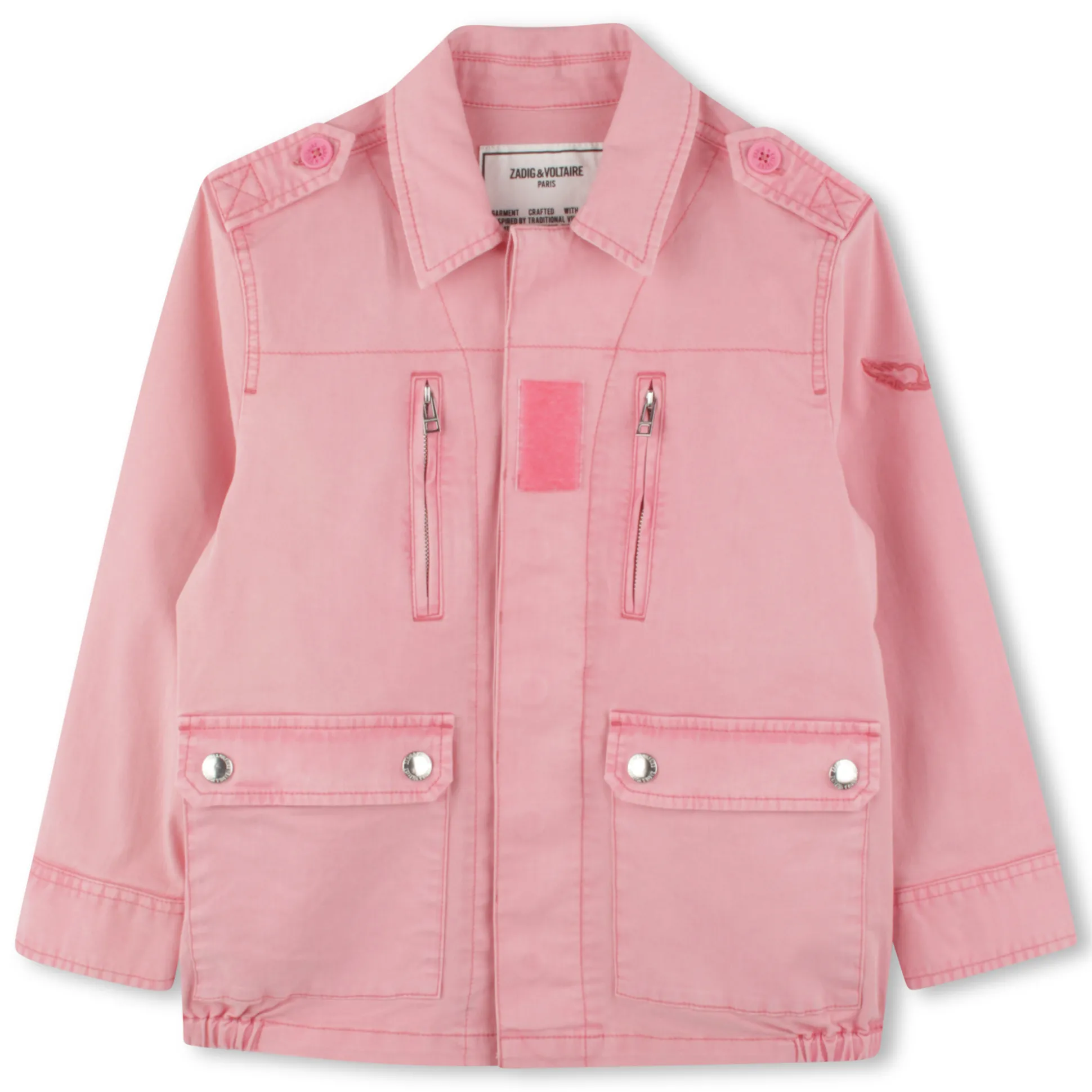 Buttoned military-style jacket