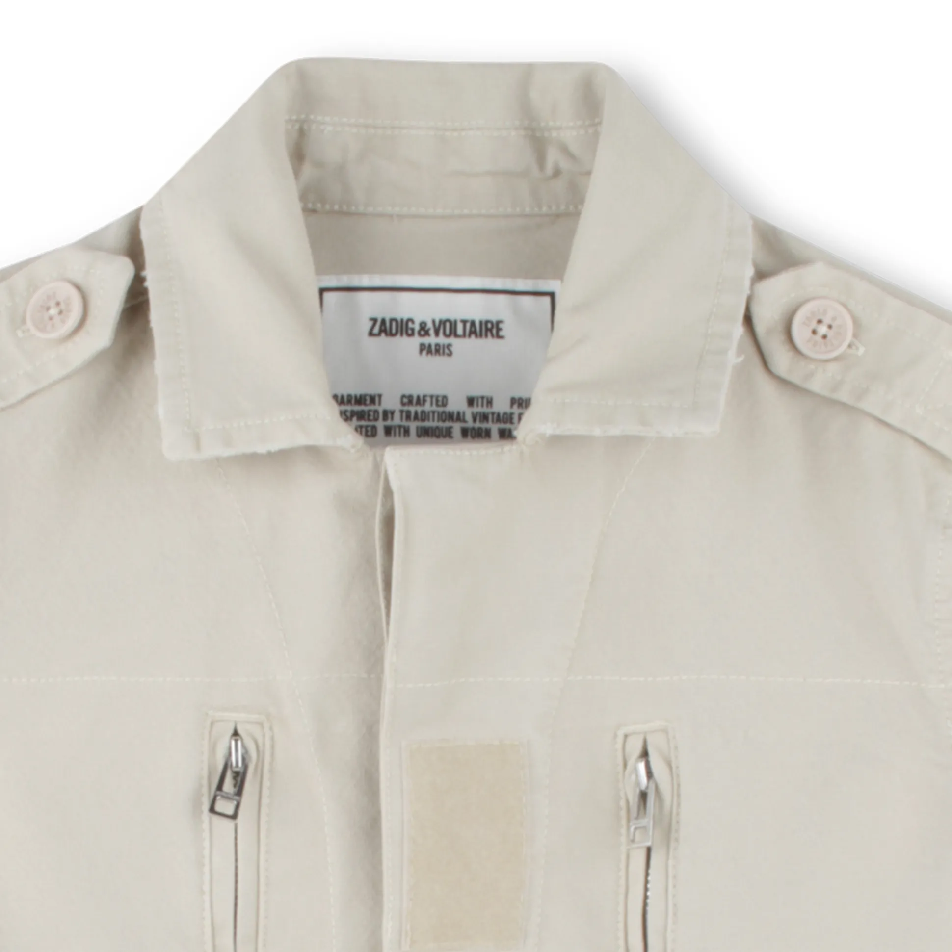 Buttoned military-style jacket