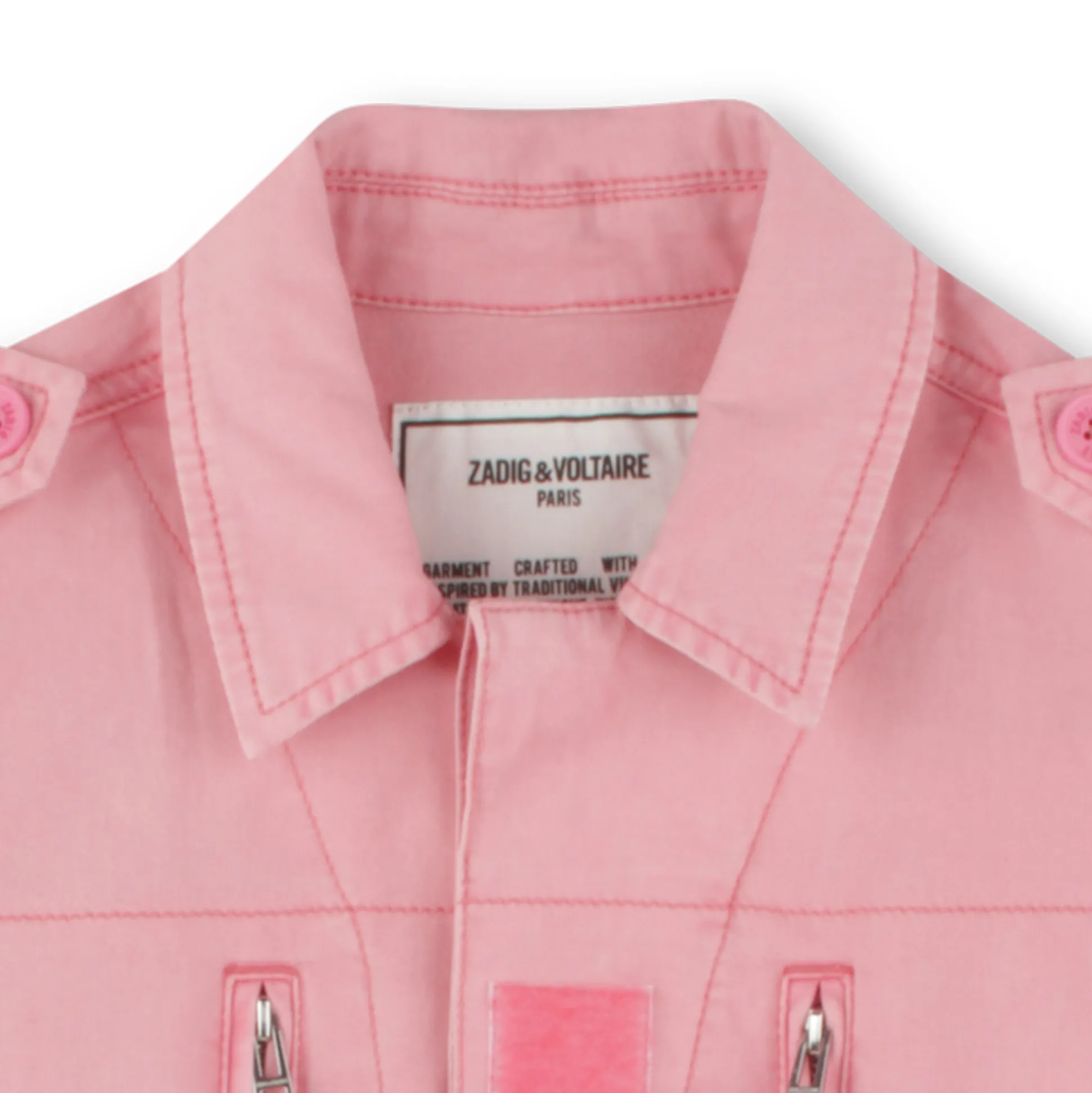 Buttoned military-style jacket