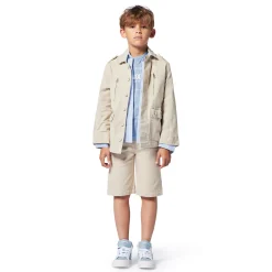 Buttoned military-style jacket