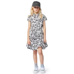 Buttoned patterned dress
