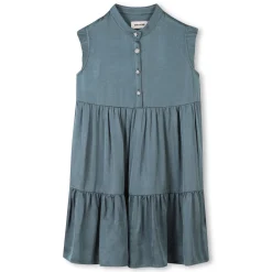 Buttoned satin dress