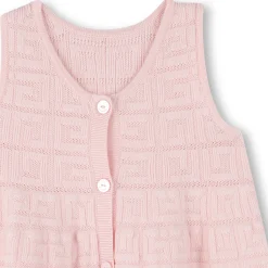 Buttoned tricot dress