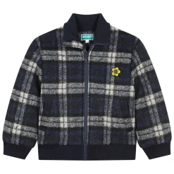 Checked wool coat