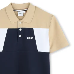 Colour-block polo shirt