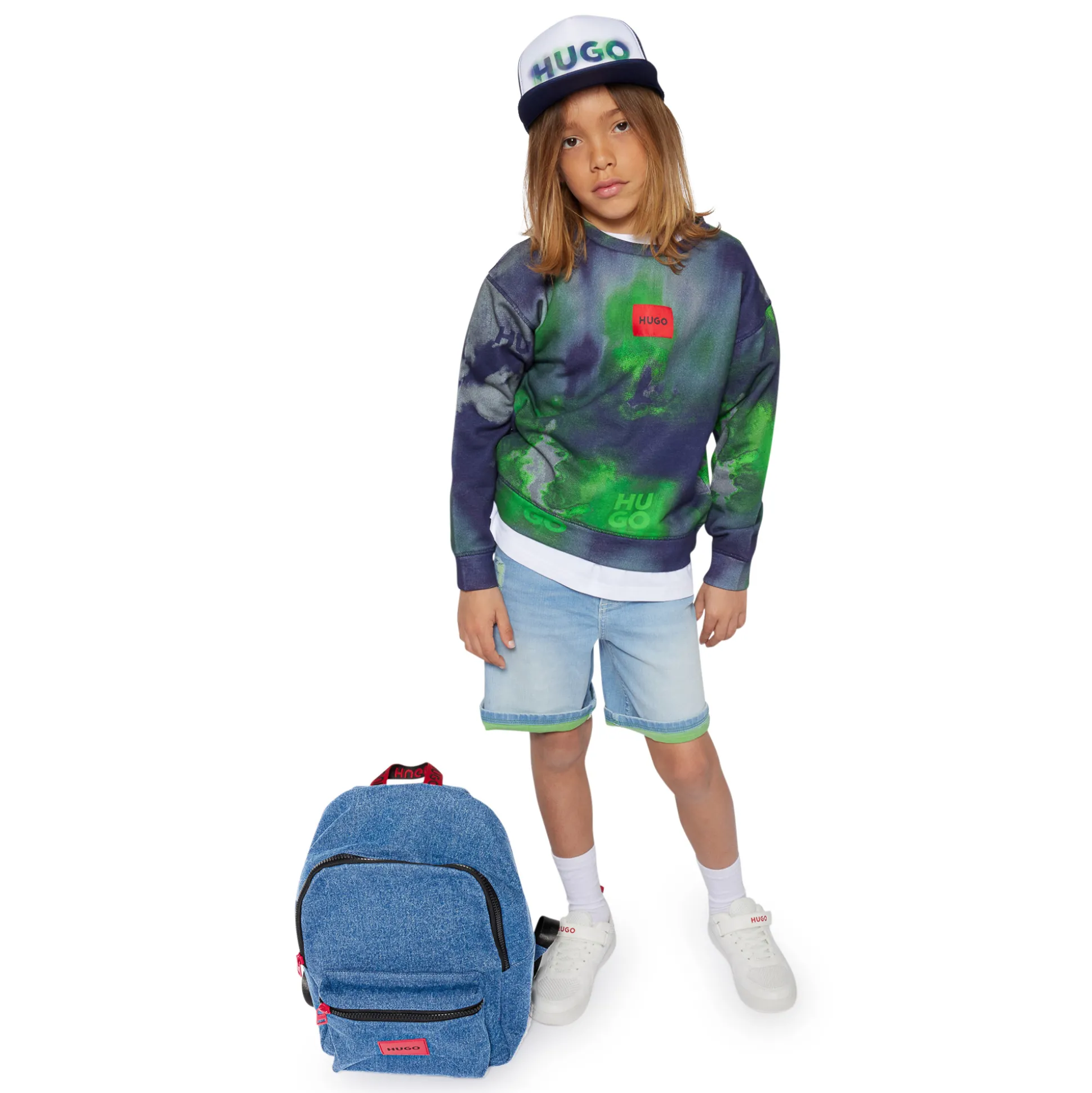 Cotton denim backpack