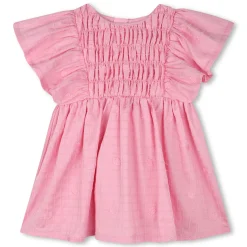 Cotton satin embroidered dress