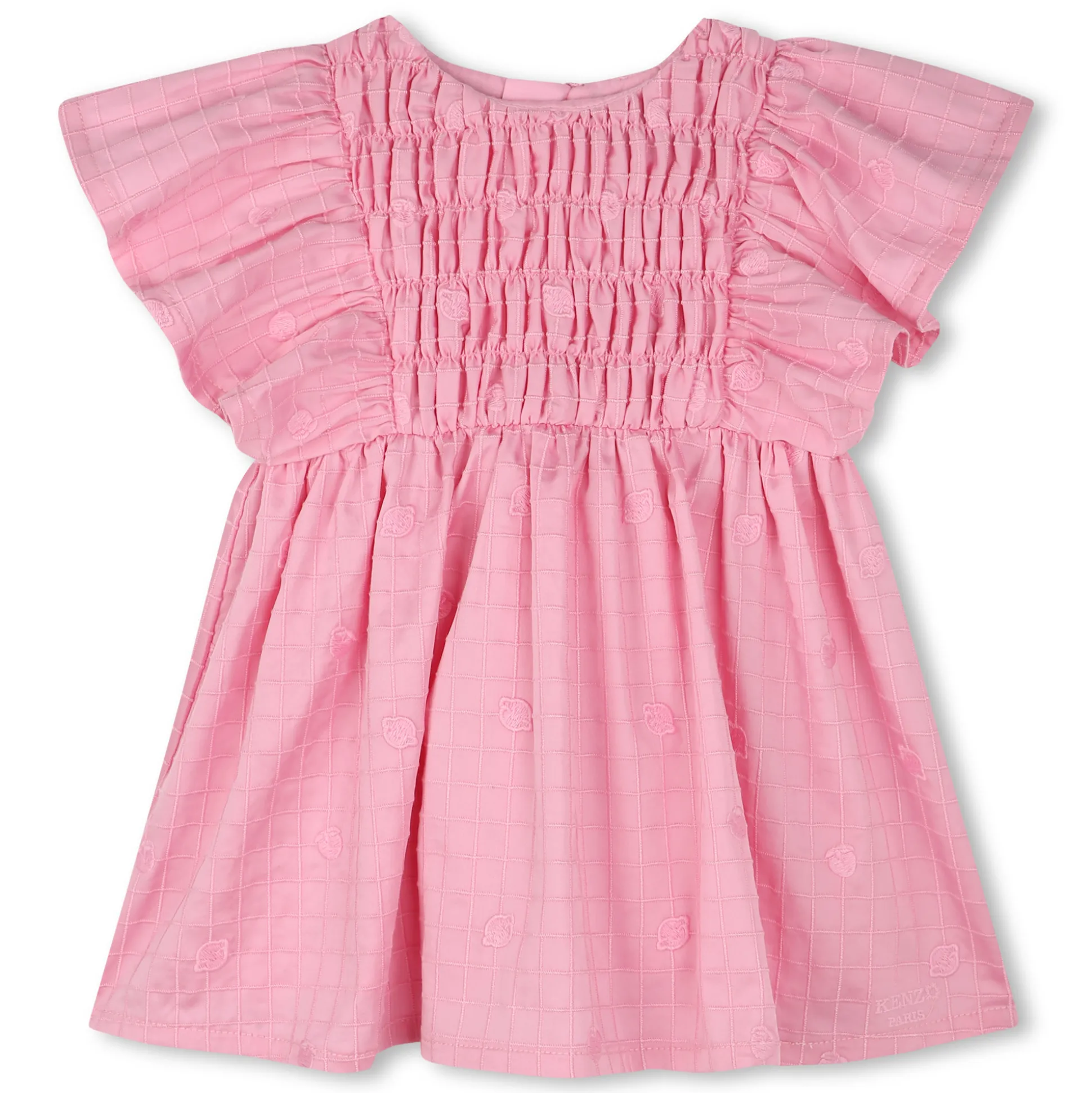 Cotton satin embroidered dress