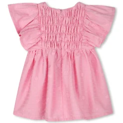 Cotton satin embroidered dress