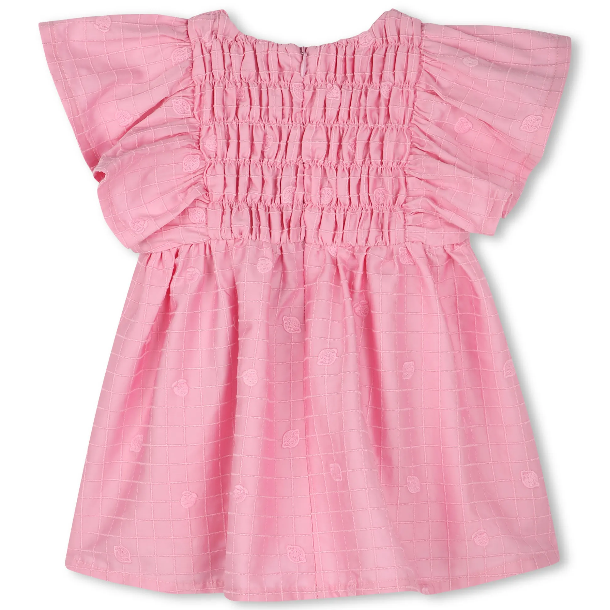 Cotton satin embroidered dress