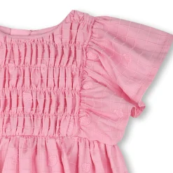 Cotton satin embroidered dress