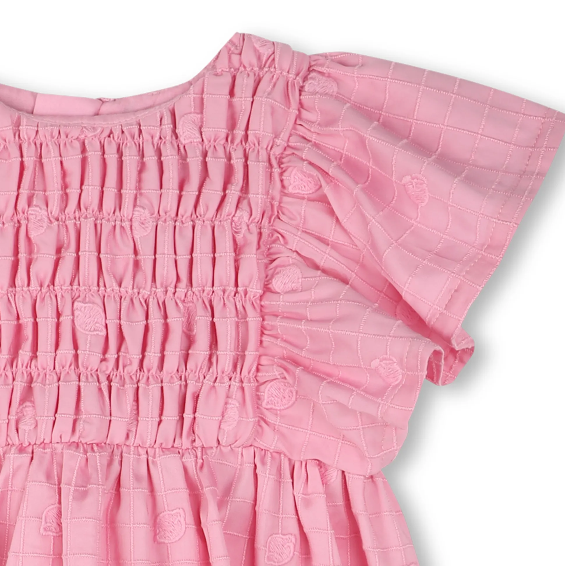 Cotton satin embroidered dress