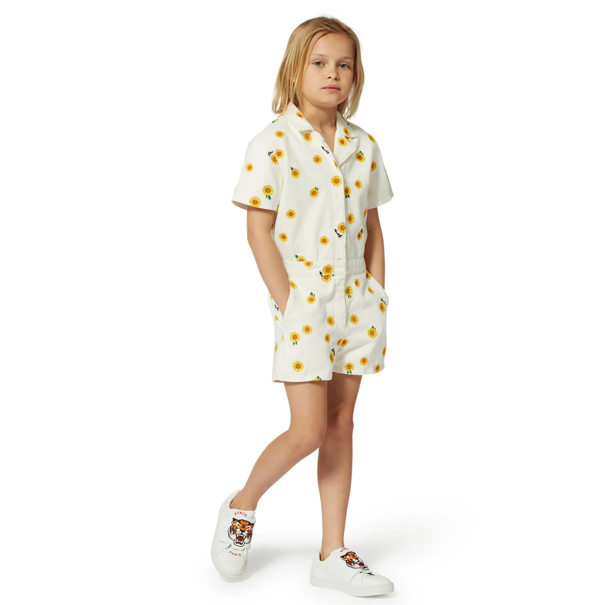 Cotton shorts playsuit