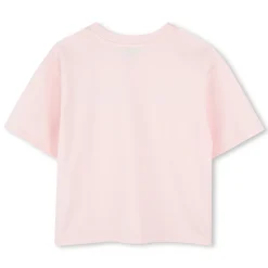 Cotton T-shirt with diamantés