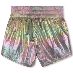 Crinkled iridescent shorts