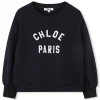Cropped fleece sweatshirt