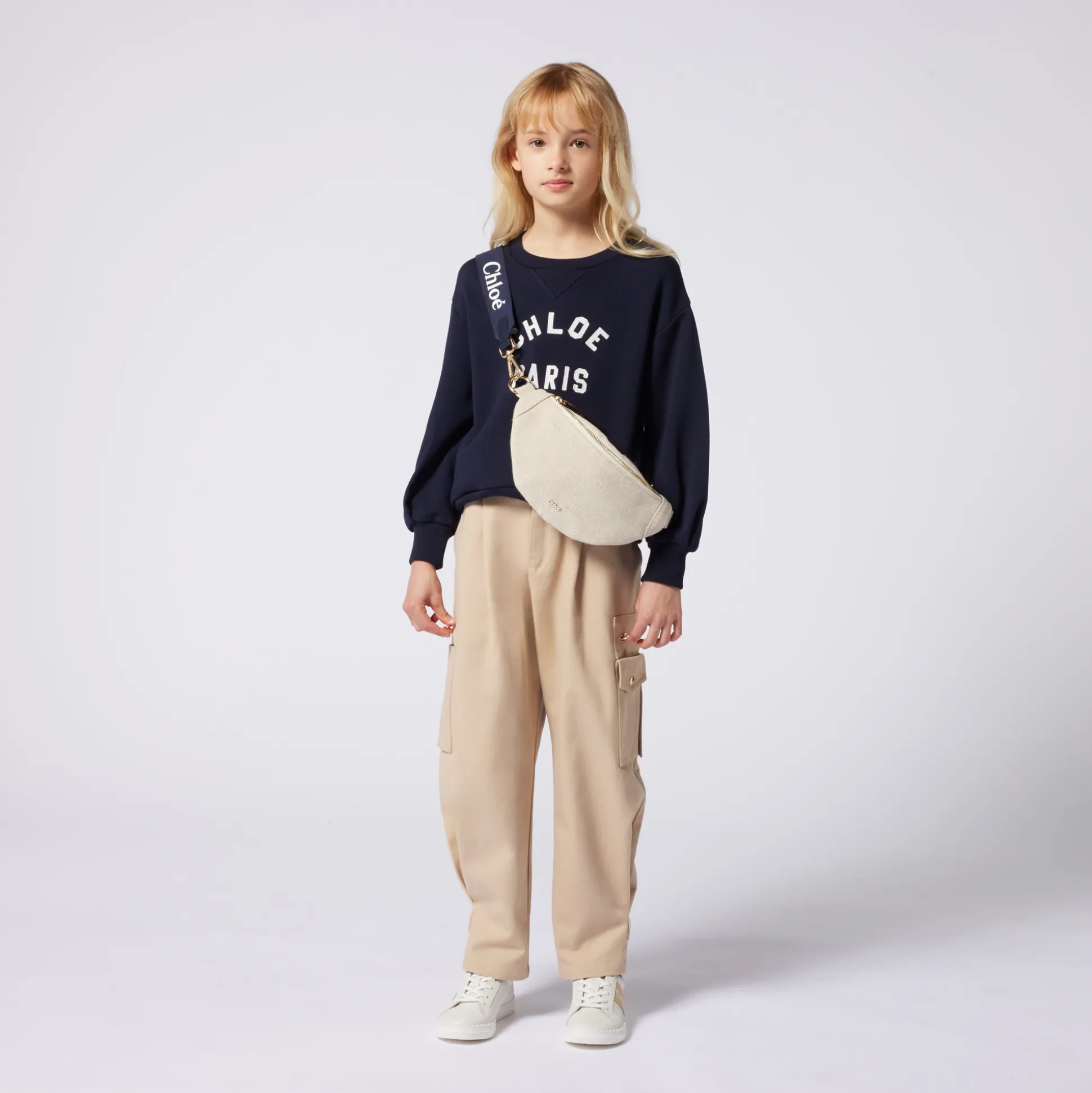 Cropped fleece sweatshirt