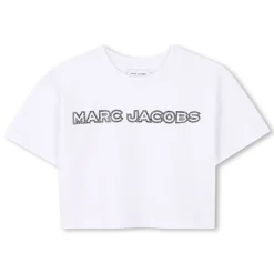 Cropped T-shirt with diamantés